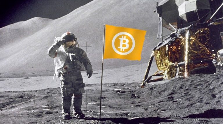 Bitcoin astronaut on the moon